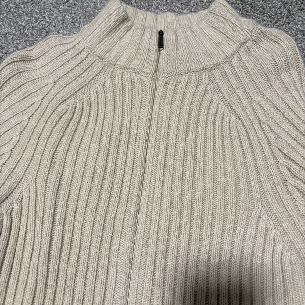 MaxMara Ribbed Full Zip Cashmere‎ & Wool Winter Fall Sweater Women's Size Medium - Picture 6 of 12